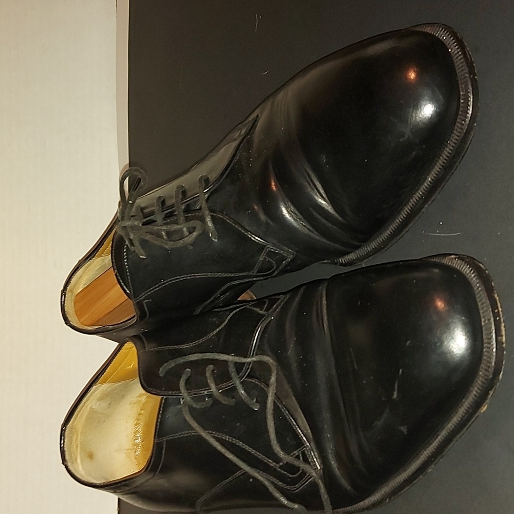 Stamati Mastroianni dress shoes, black leather,  size 11 m, handmade Italy 🇮🇹